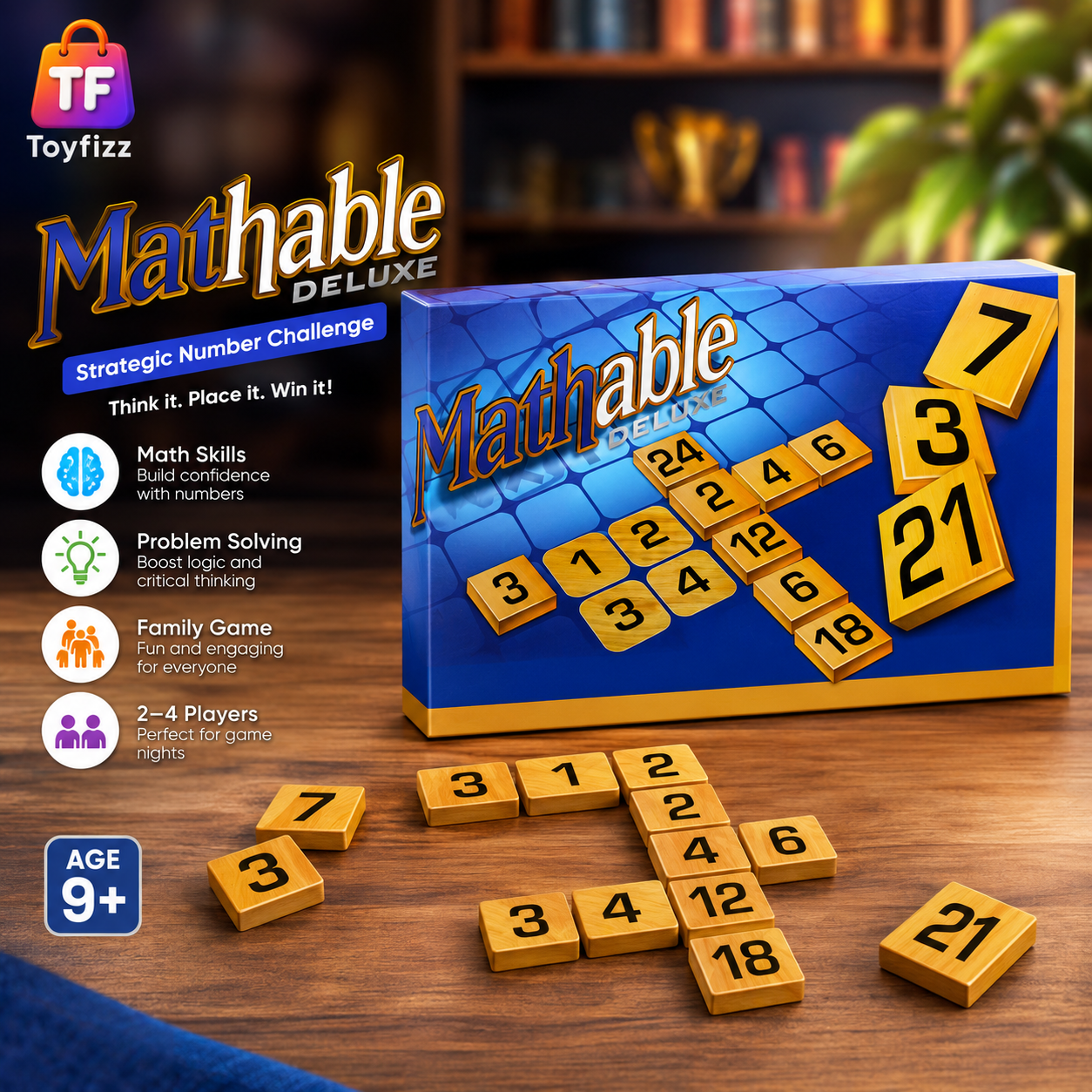 Mathable Deluxe Number Strategy Board Game - Ages 9+