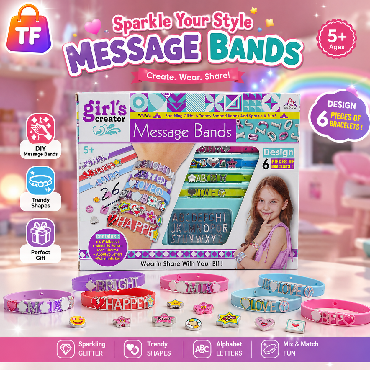 Message Band Bracelet Design Set for Kids