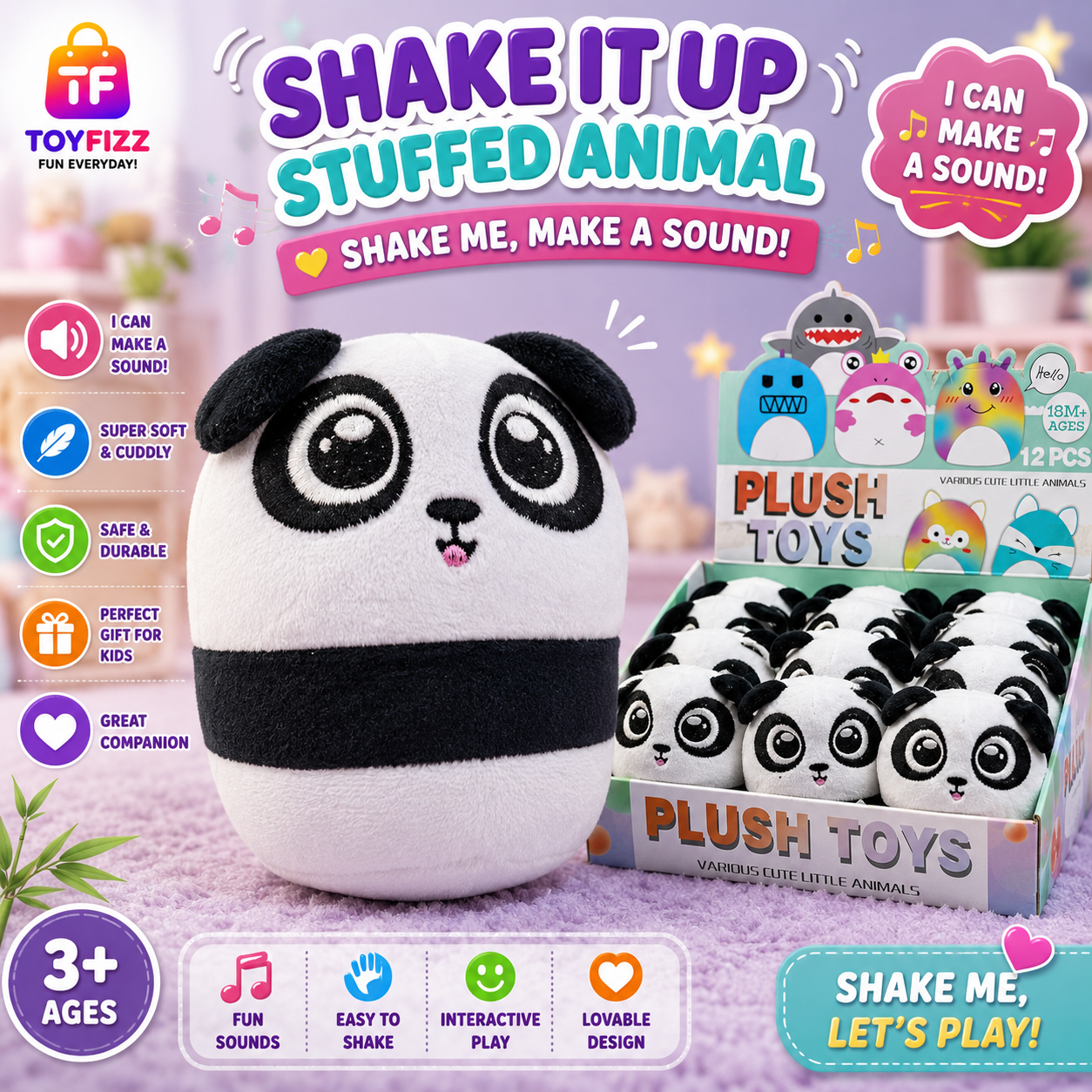 Mini Plush Panda Toy 18M Plus at ToyFizz