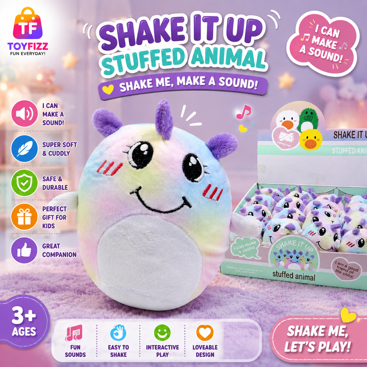Mini Plush Unicorn Toy - Assorted Colors - for Kids
