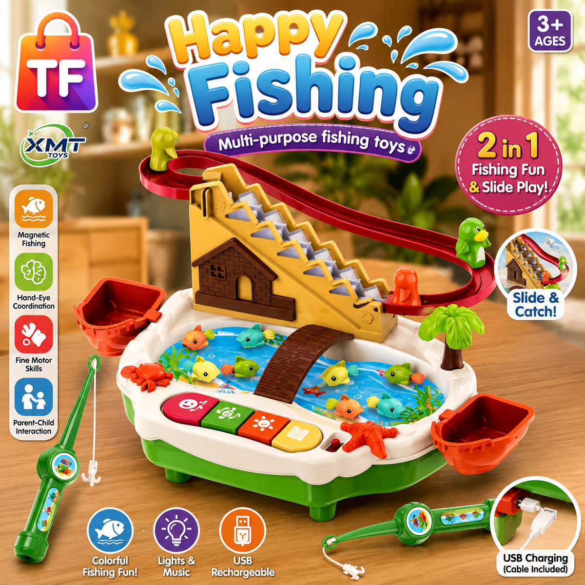 Musical Fishing Track Game - Ages 3+