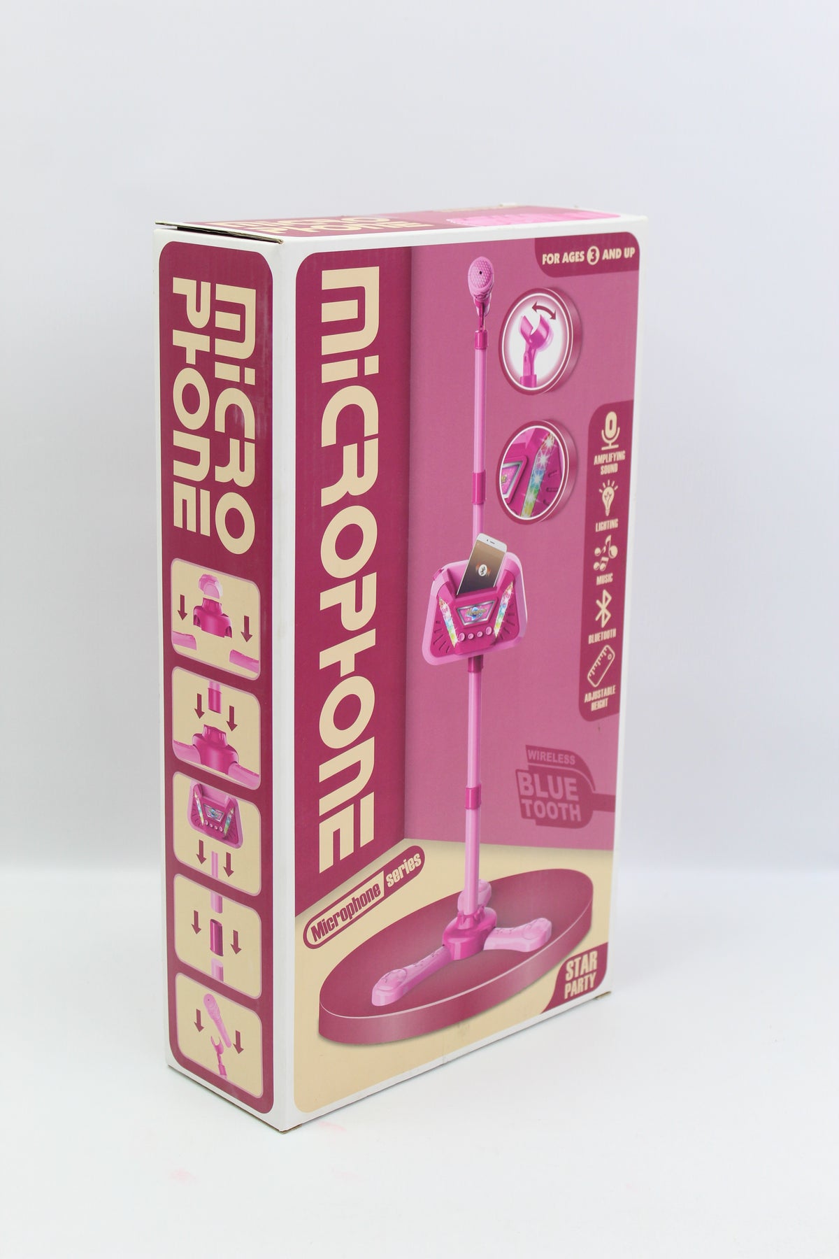 Musical Microphone with Stand - Pink