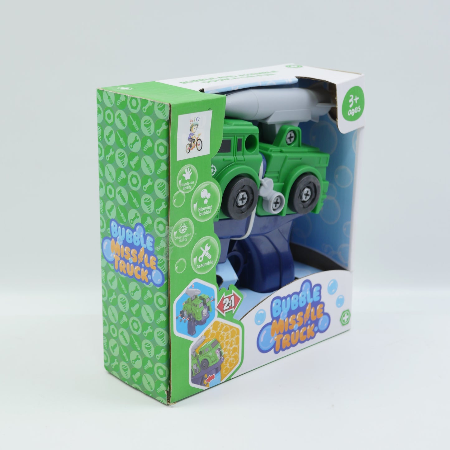 Musical Missile Bubble Truck - Green - Ages 3+
