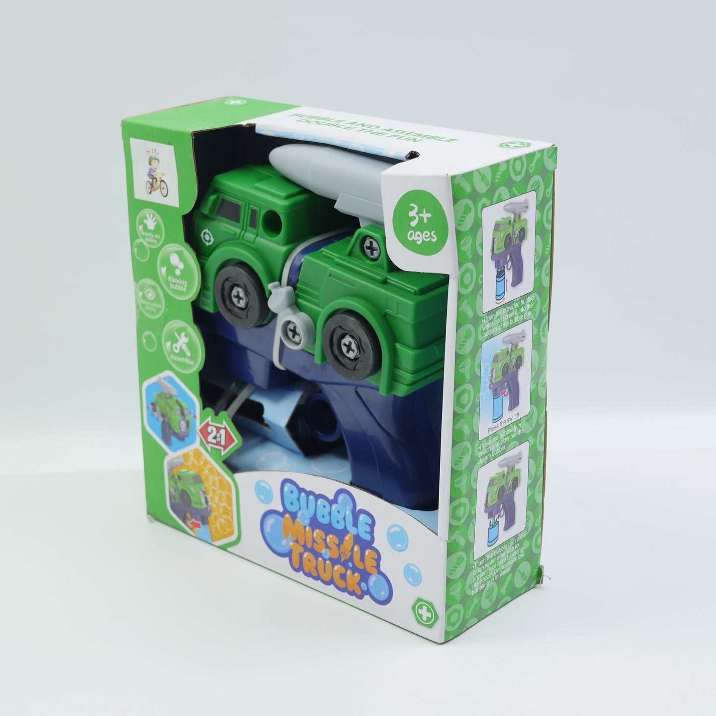 Musical Missile Bubble Truck - Green - Ages 3+