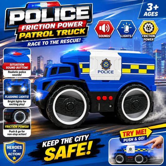 Musical Police Truck with Light & Sound for Kids