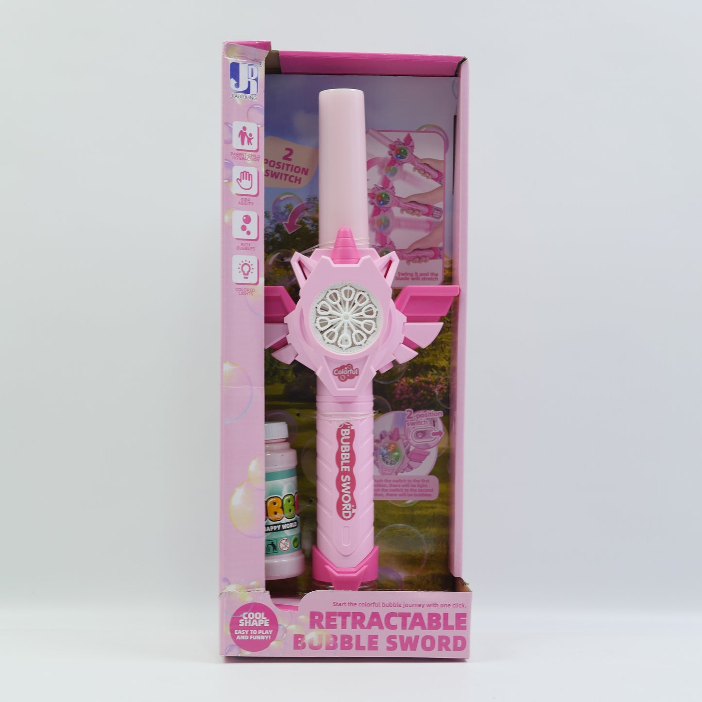 Musical Retractable Bubble Sword - Pink - for Kids