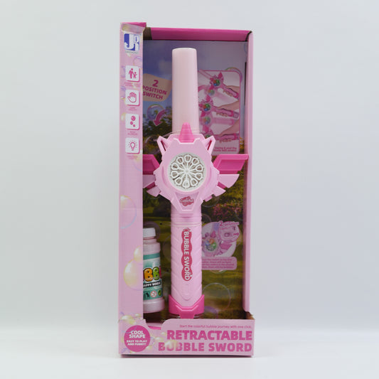 Musical Retractable Bubble Sword - Pink - for Kids