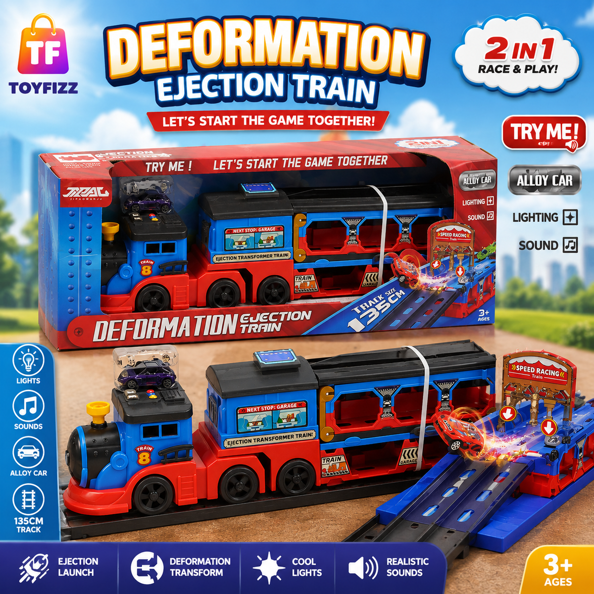 Musical Transforming Transport Train for Kids