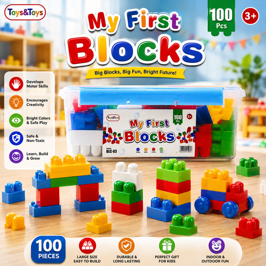 My First Blocks 100 Piece Building Blocks Bucket | Toys & Toys