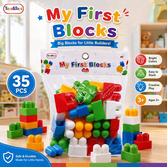 My First Blocks 35 Piece Building Blocks Bag | Toys & Toys
