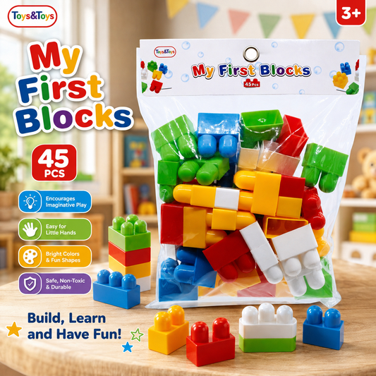 My First Blocks 45 Piece Building Blocks Bag | Toys & Toys