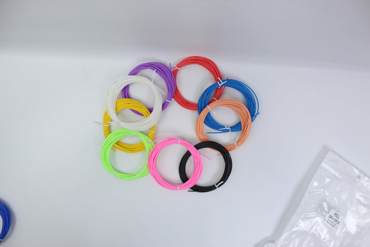 PCL 3D Pen Filament Refill Set - 11 Pieces, 5 Metres Each - Assorted Colors