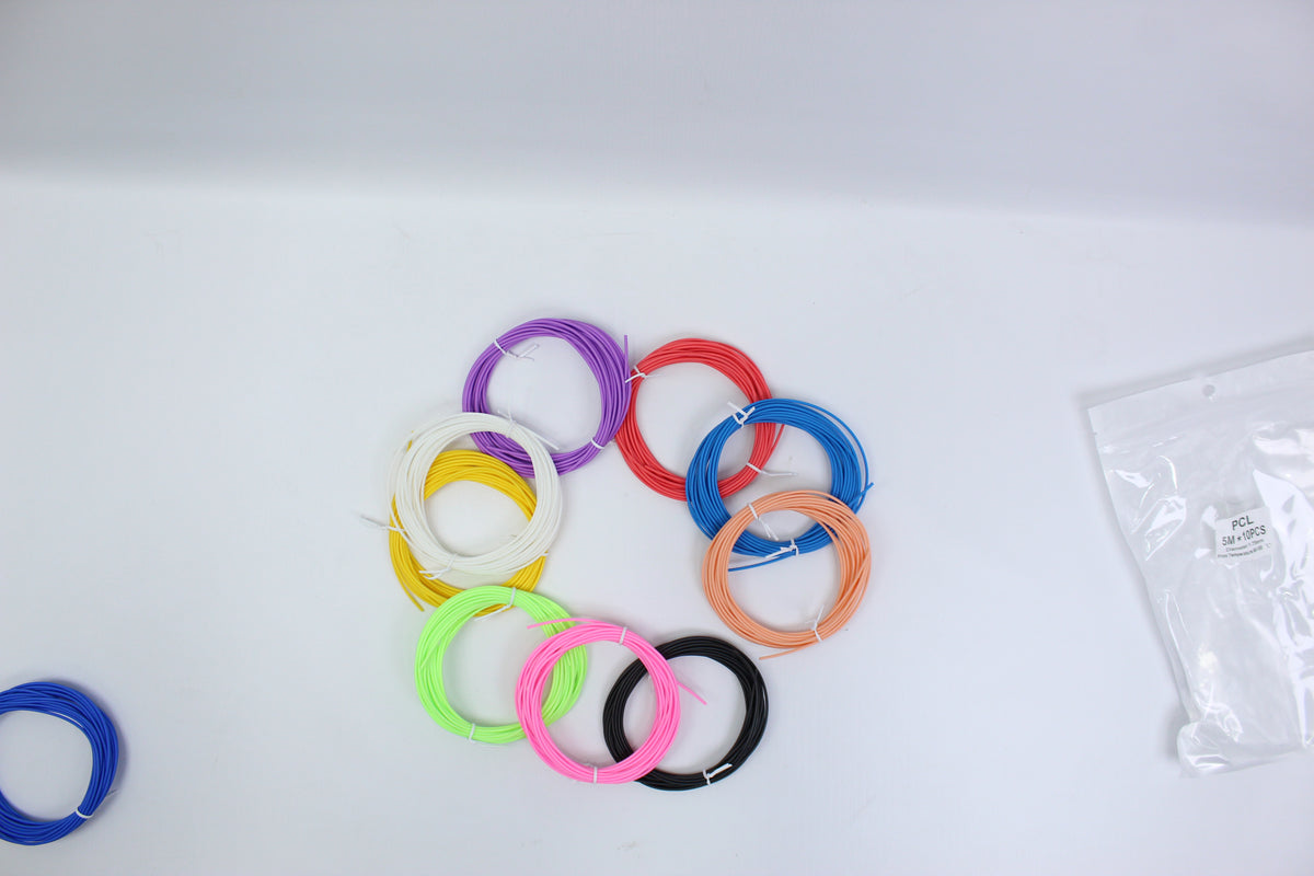 PCL 3D Pen Filament Refill Set - 11 Pieces, 5 Metres Each - Assorted Colors