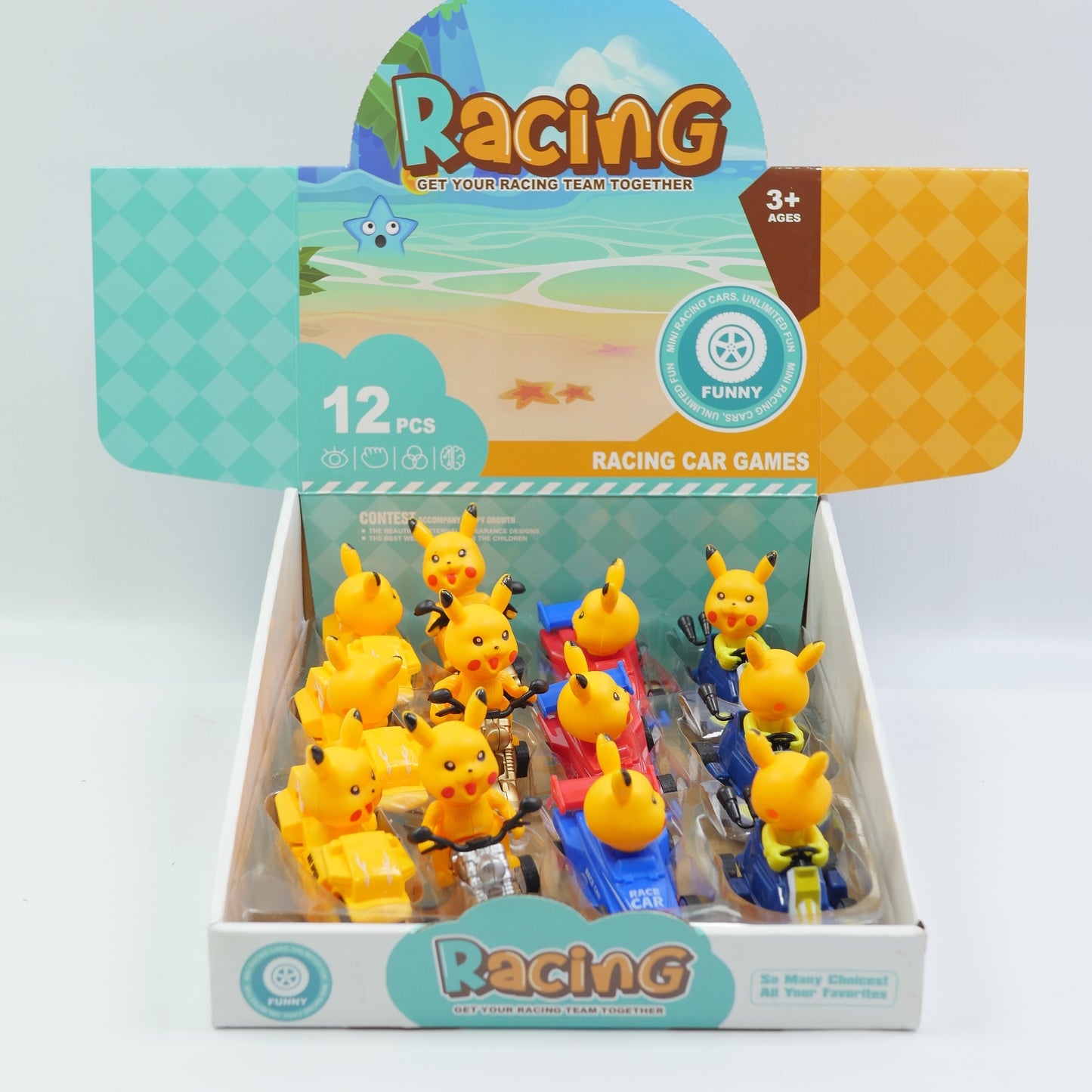 Pikachu Pull-Back Racing Car - Assorted Design - Ages 3+