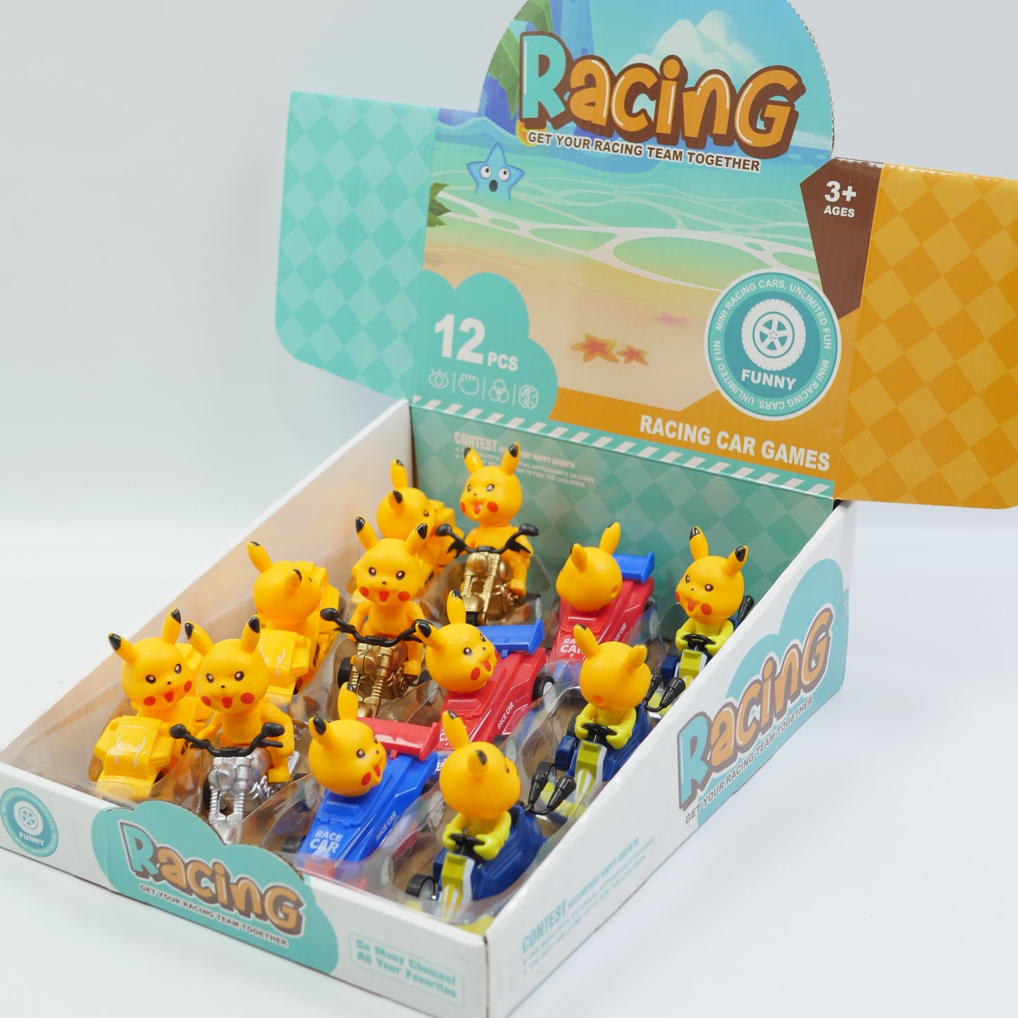 Pikachu Pull-Back Racing Car - Assorted Design - Ages 3+