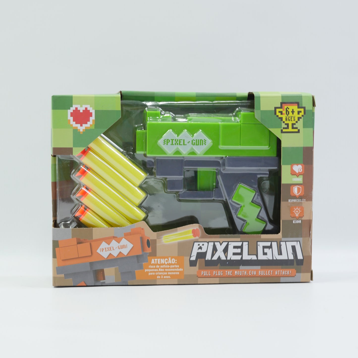 Pixel-Style Foam Dart Blaster - Green - Ages 6+