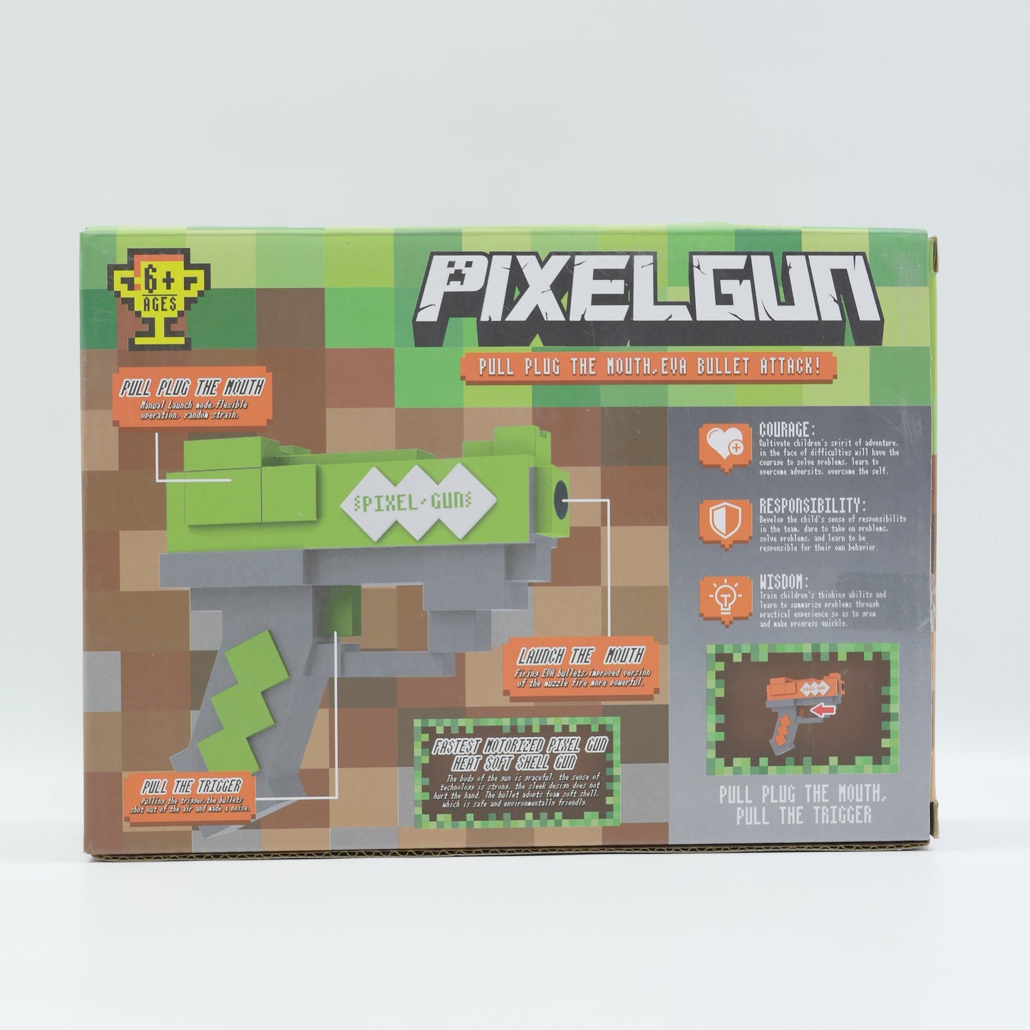 Pixel-Style Foam Dart Blaster - Green - Ages 6+