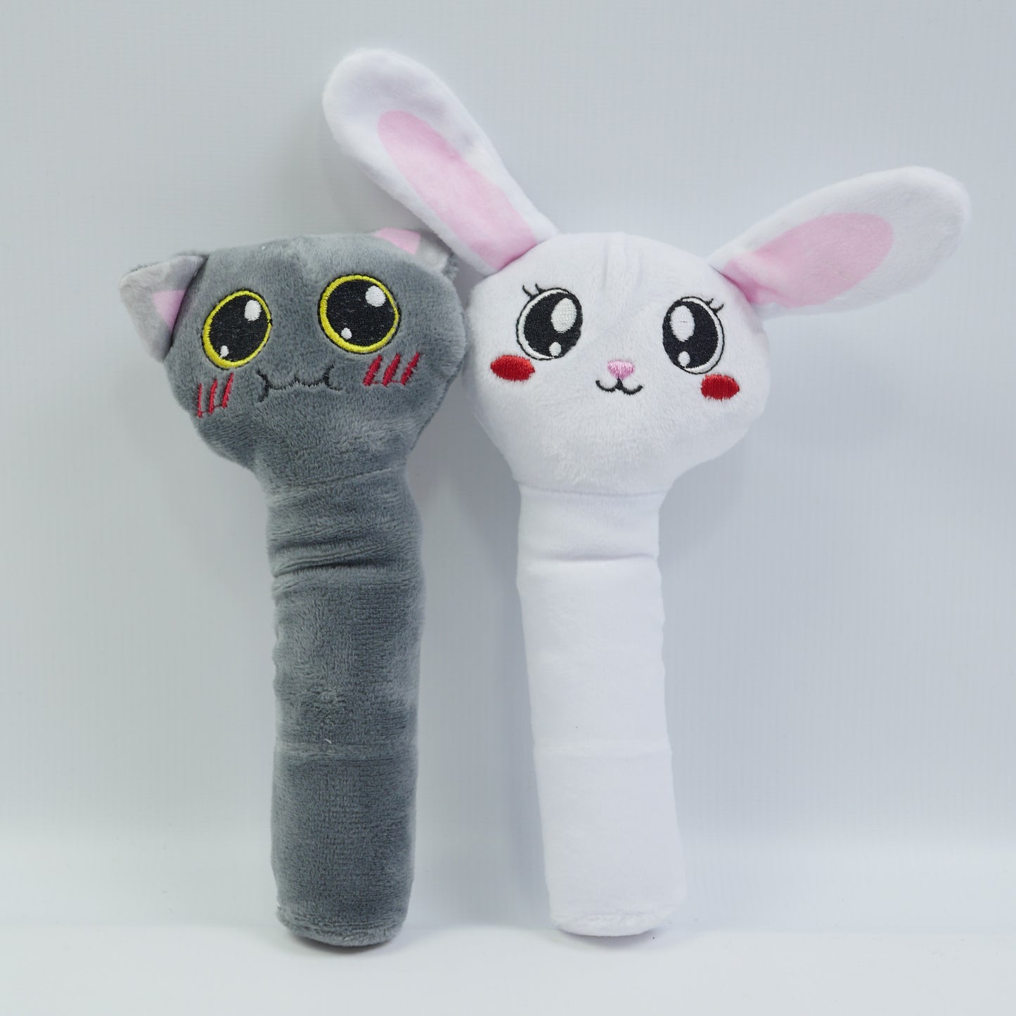 Plush Animal Pop Rattle - Assorted Design - for Babies