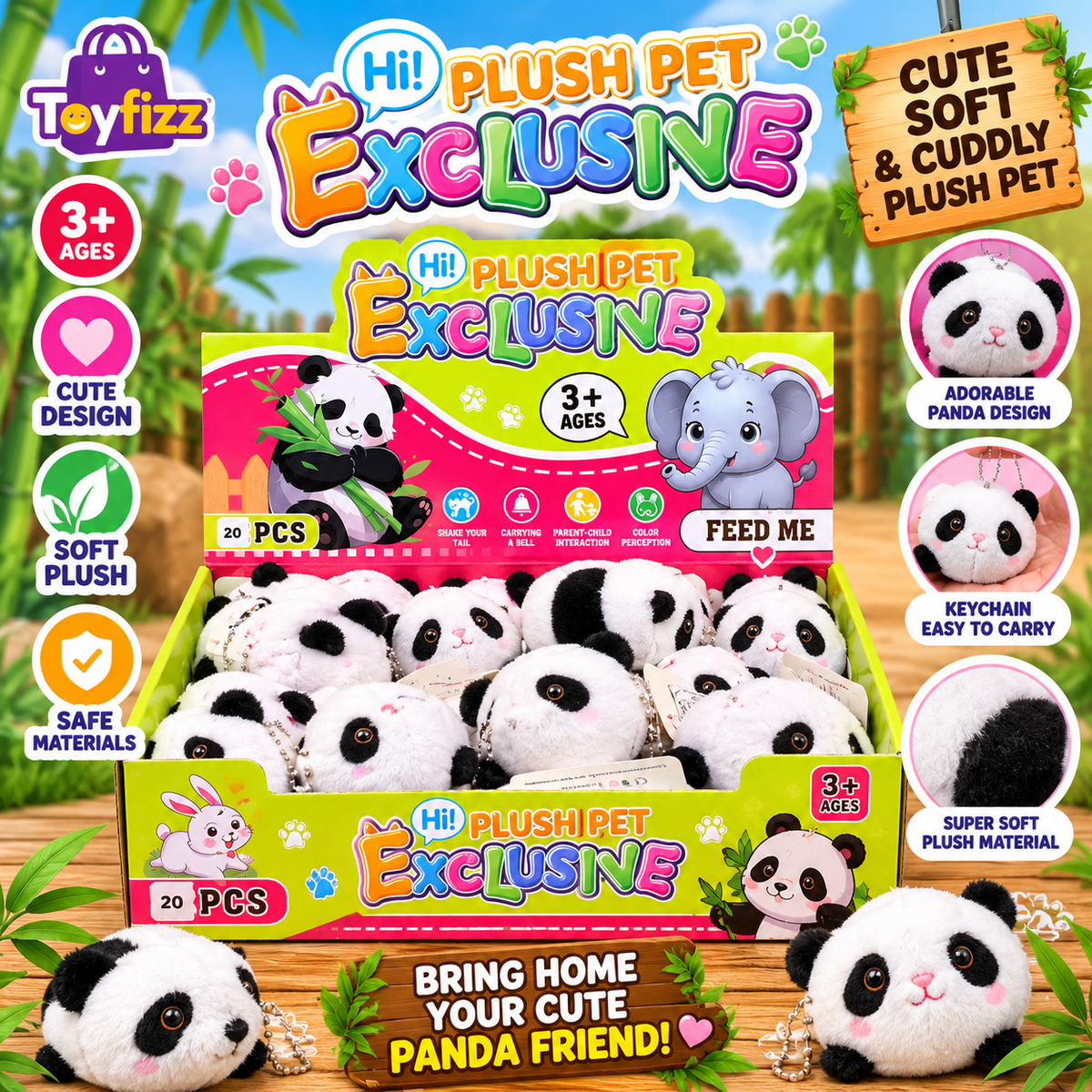 Plush Panda Soft Toy - Assorted Designs