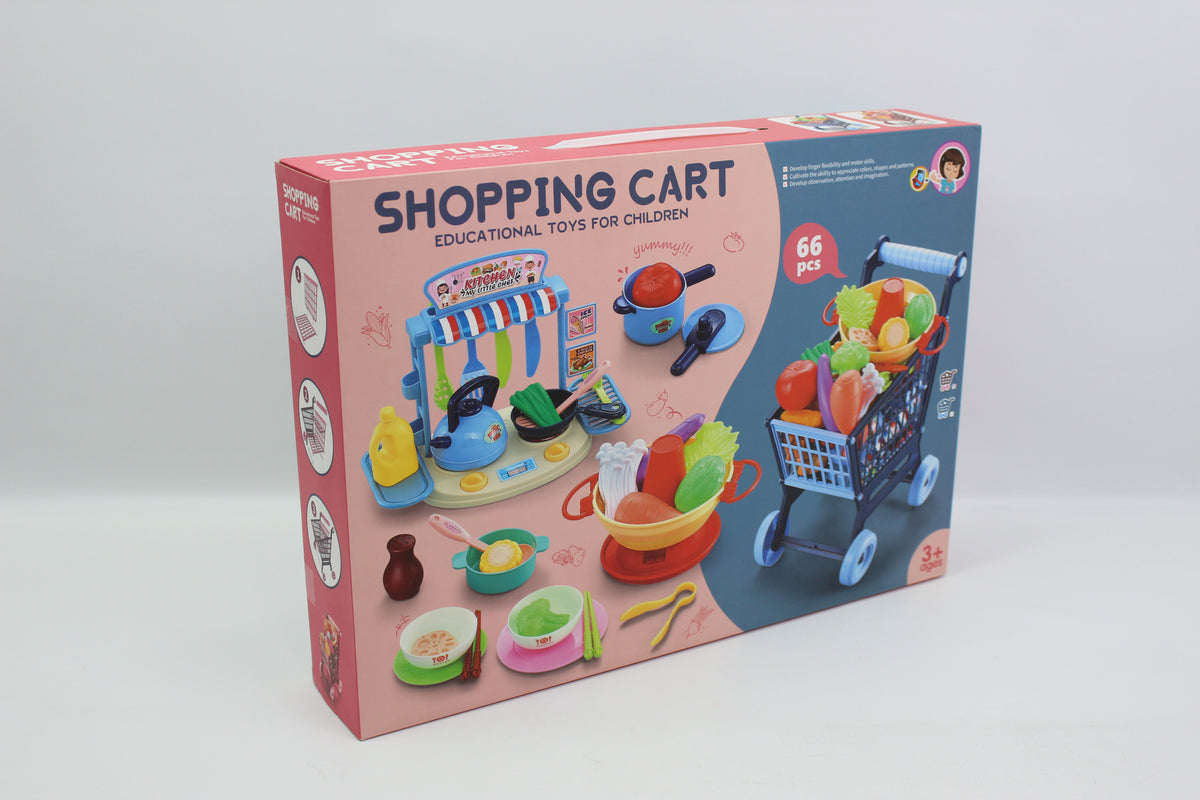 Pretend Play Fruit Shopping Cart Set - Ages 3+