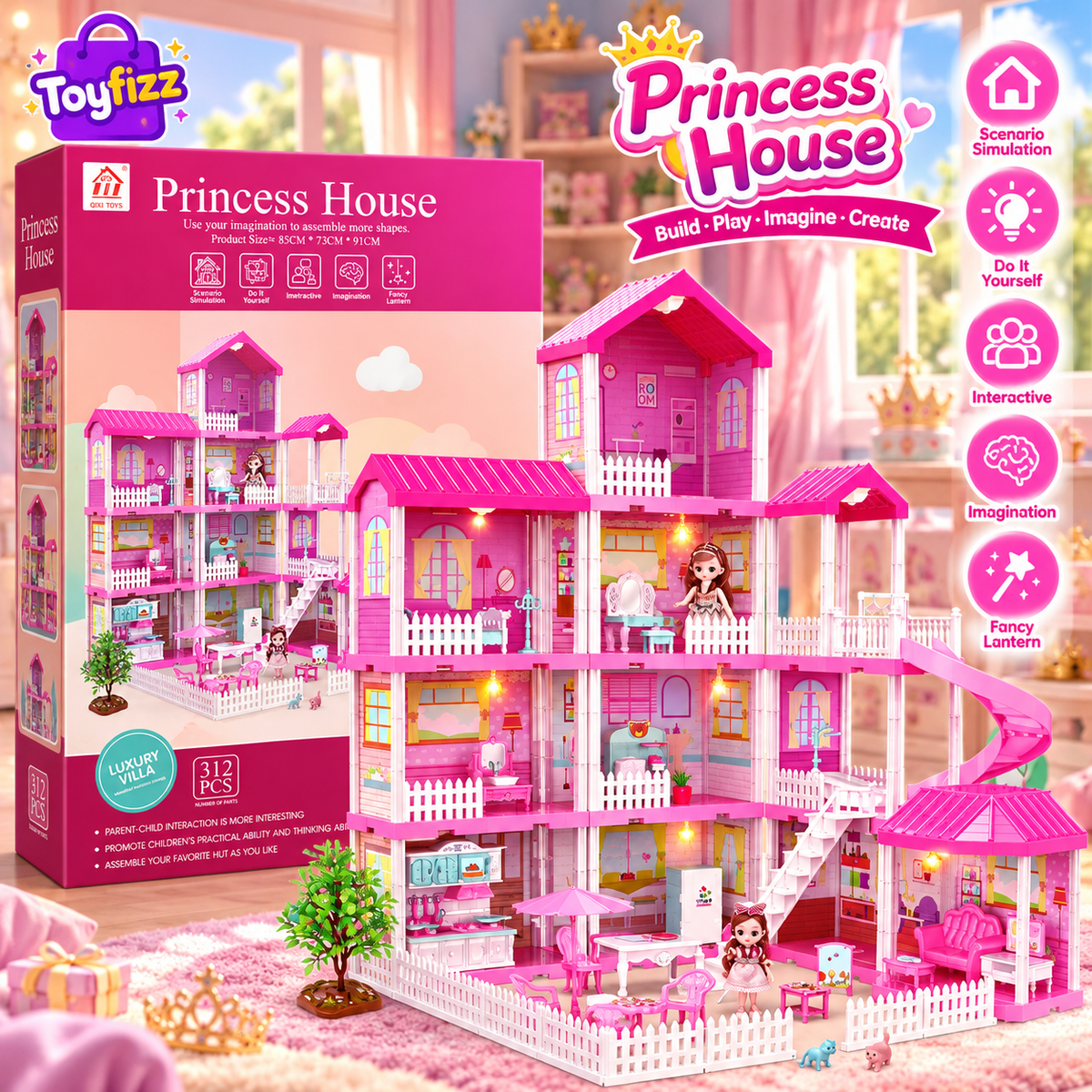 Princess Villa Dollhouse Playset