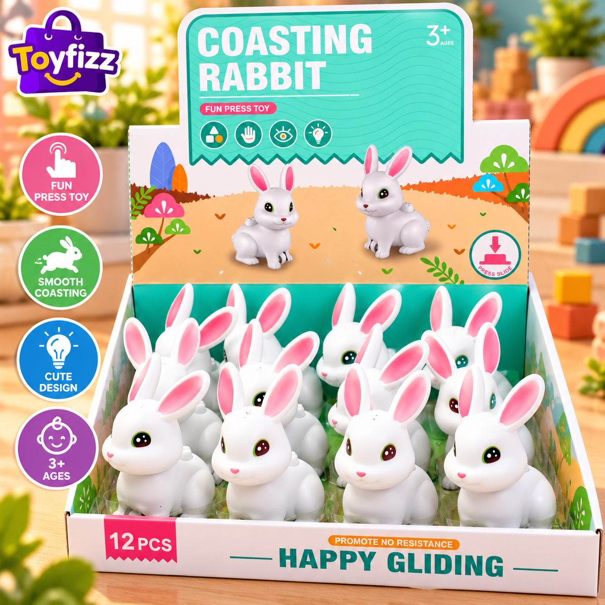 Push-Along Rabbit Toy - Assorted Designs