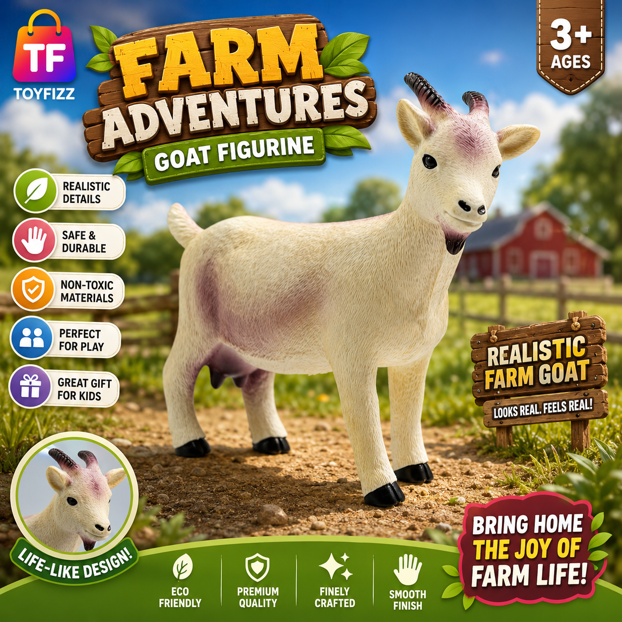 Realistic Deer Animal Figure for Kids