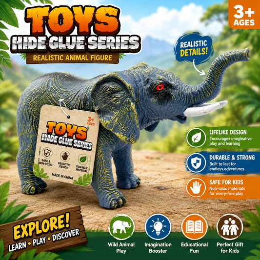 Realistic Elephant Animal Figure for Kids