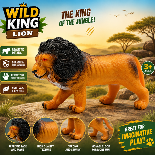 Realistic Lion Animal Figure for Kids