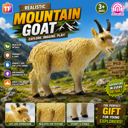 Realistic Mountain Goat Animal Figure for Kids