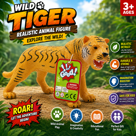 Realistic Tiger Animal Figure for Kids