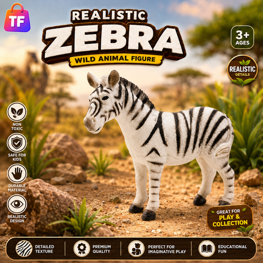 Realistic Zebra Animal Figure for Kids