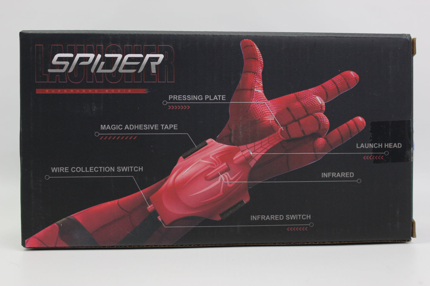 Rechargeable Spider Wrist Launcher Toy with Suction Cup & USB Charging