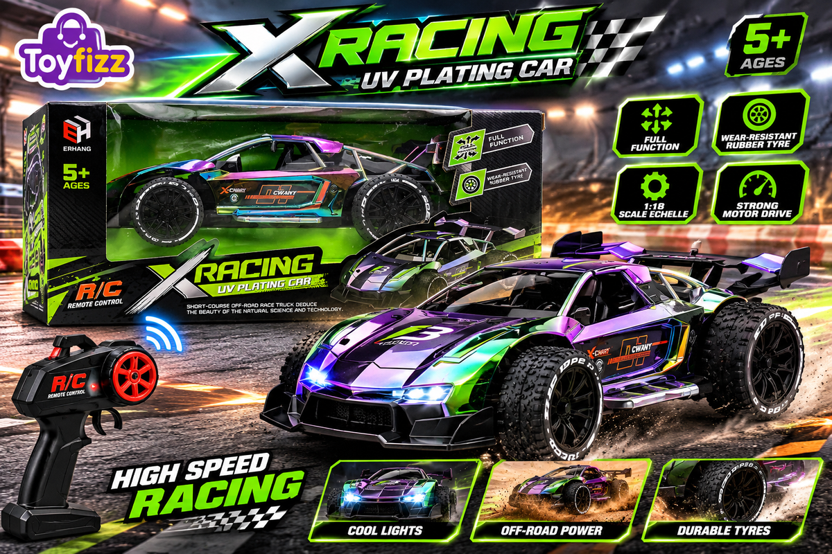 Remote Control Speed Racing Car 1:18 Scale with USB Cable - Ages 5+