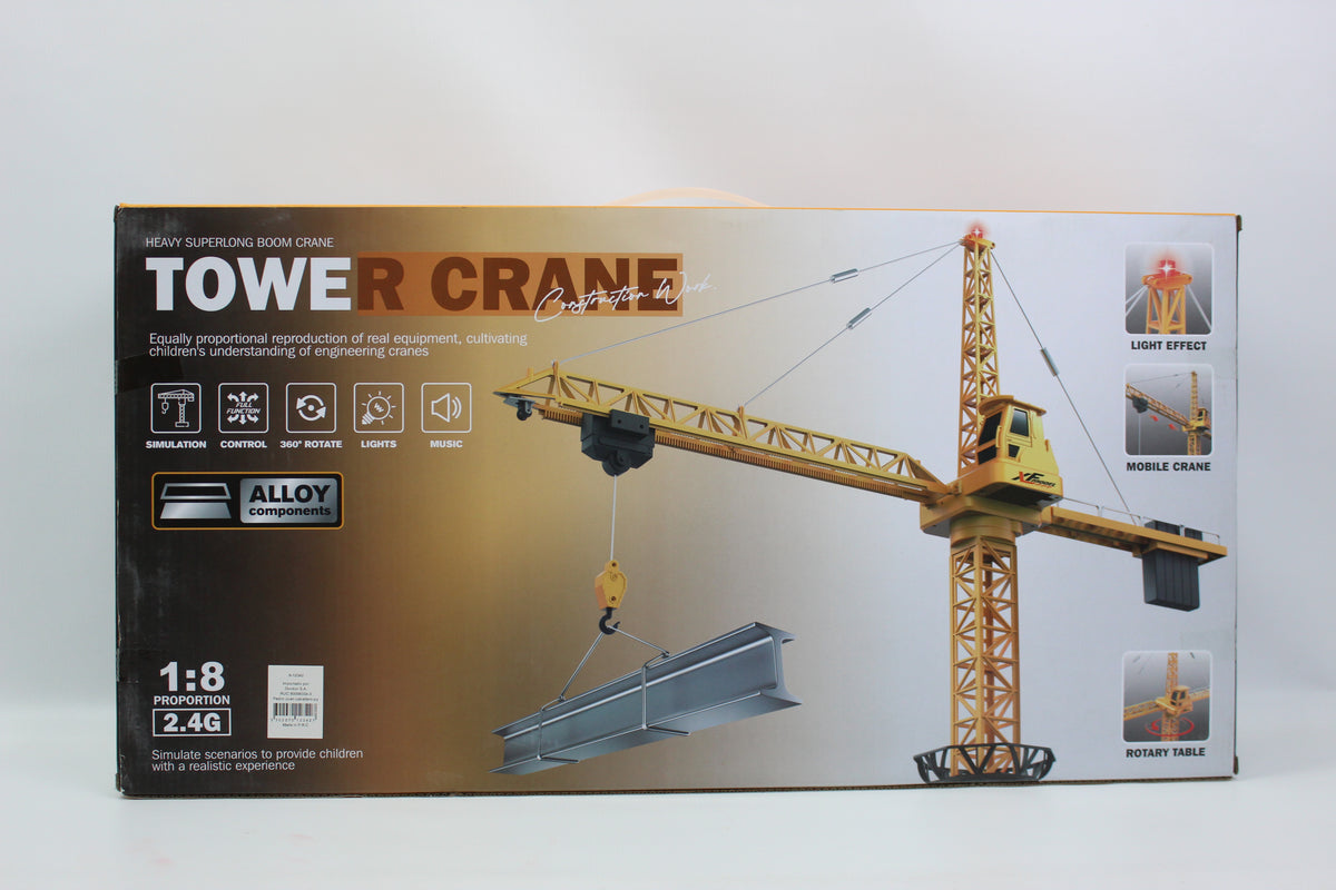 Remote Control Tower Crane 1:8 Scale with USB Cable - Ages 8+