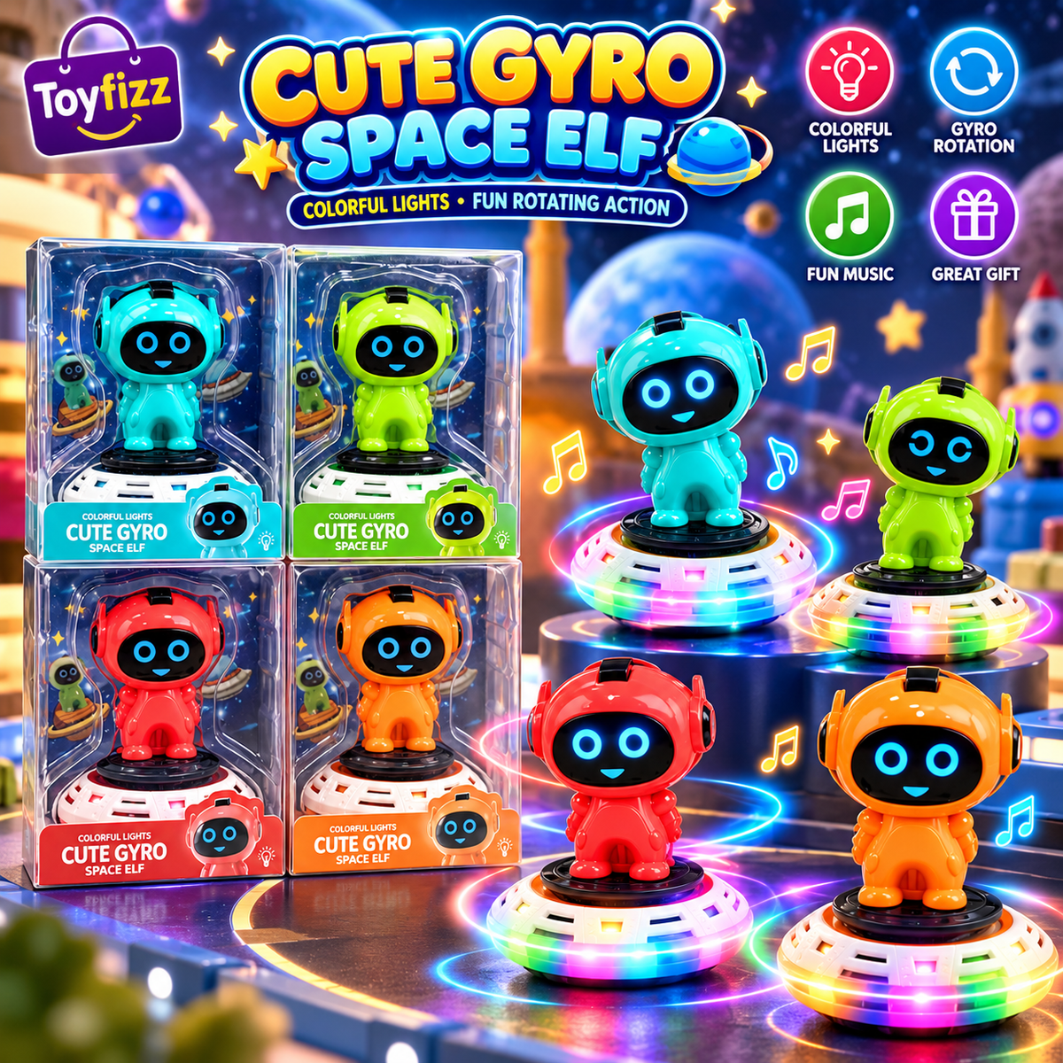 Robot Spinning Top Toy - Assorted Designs