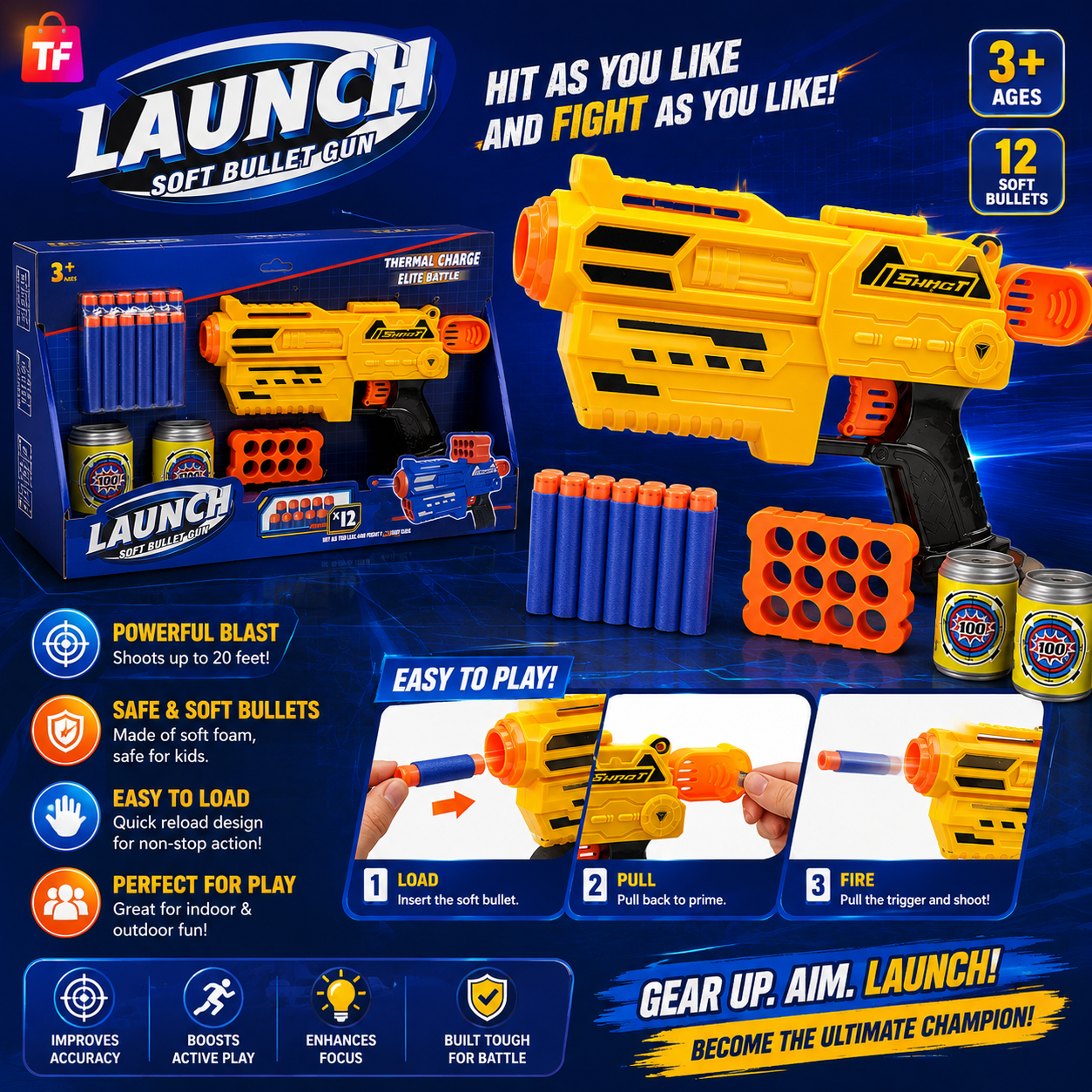 Soft Bullet Toy Blaster for Kids