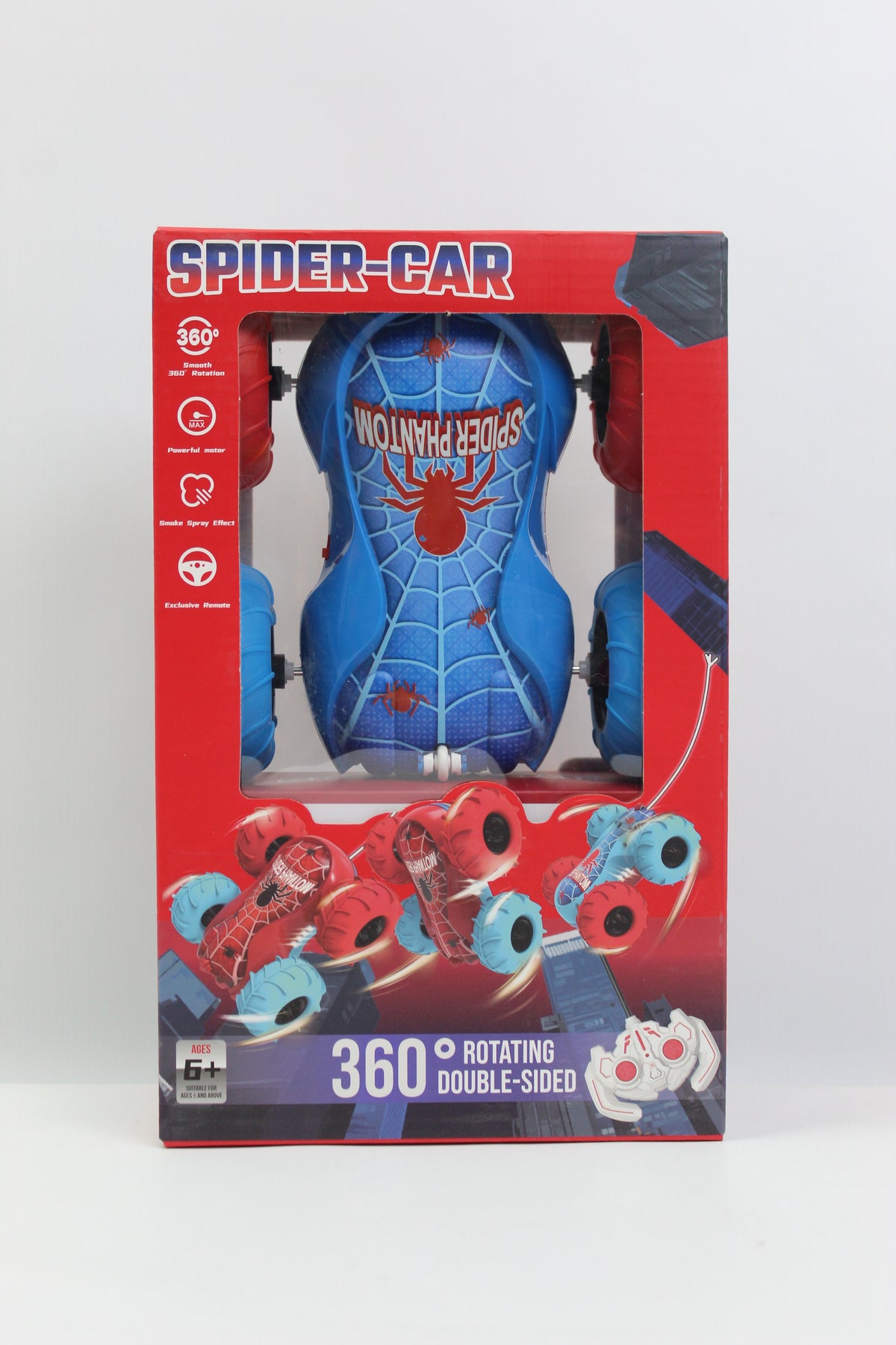 Spider-Man 360° Remote Control Stunt Car with Spray - Ages 6+