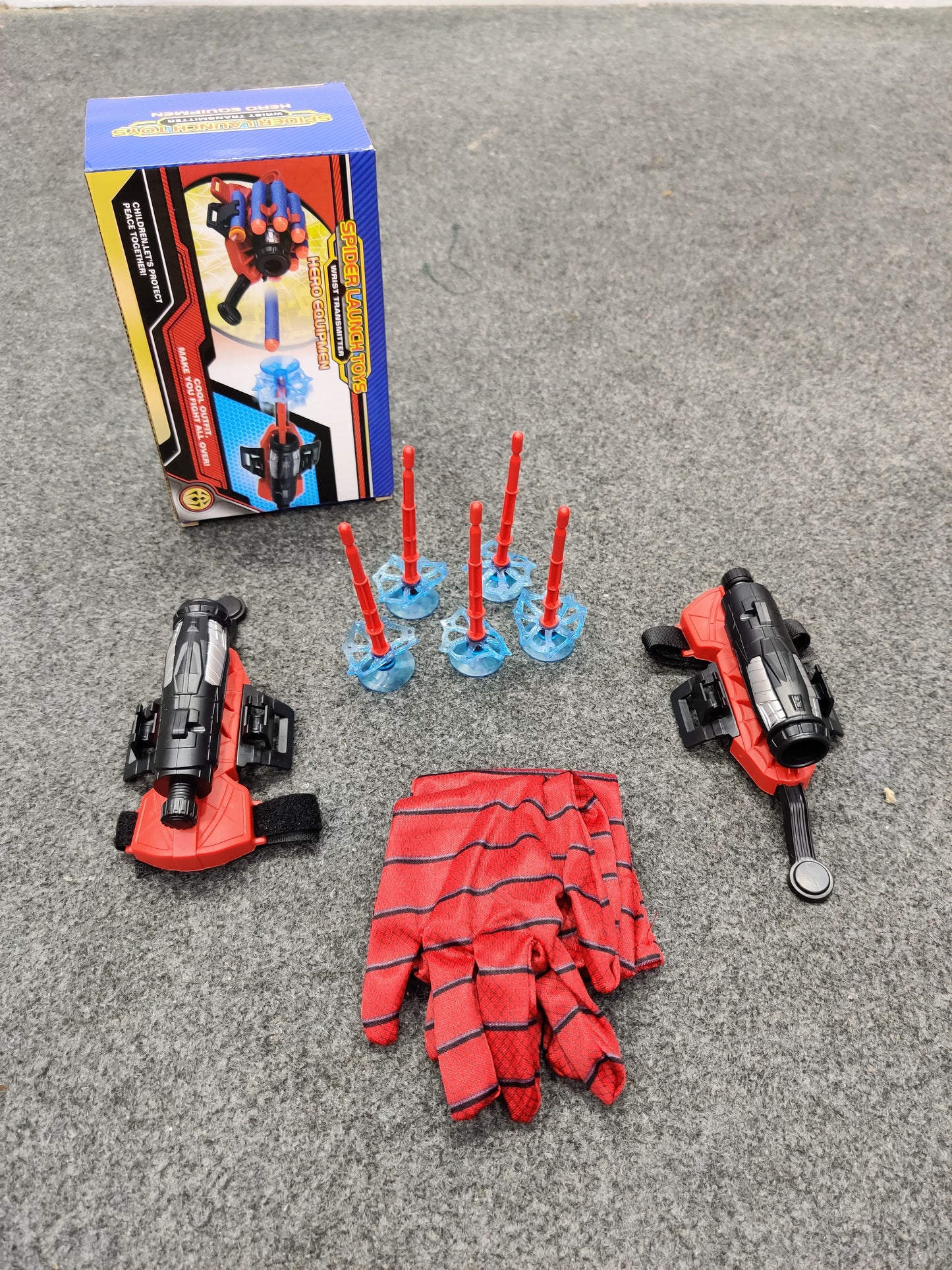 Spiderman Dual Wrist Web Shooter Toy Set with Glove & Suction Darts
