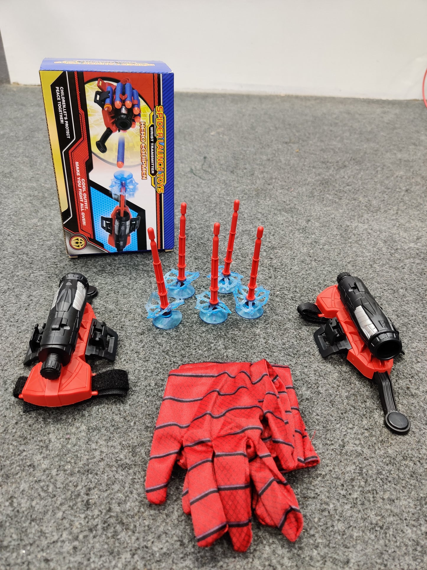 Spiderman Dual Wrist Web Shooter Toy Set with Glove & Suction Darts
