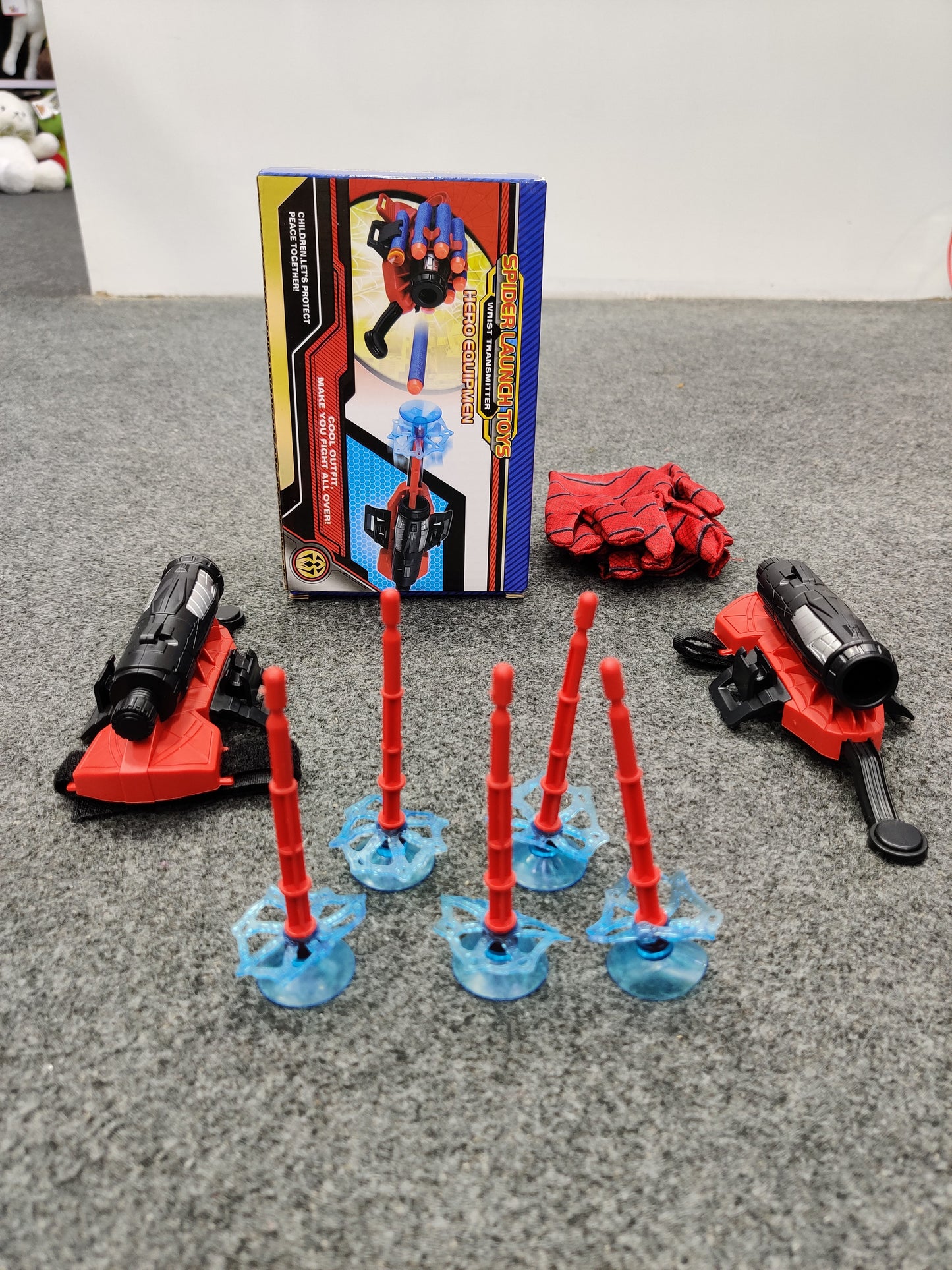Spiderman Dual Wrist Web Shooter Toy Set with Glove & Suction Darts