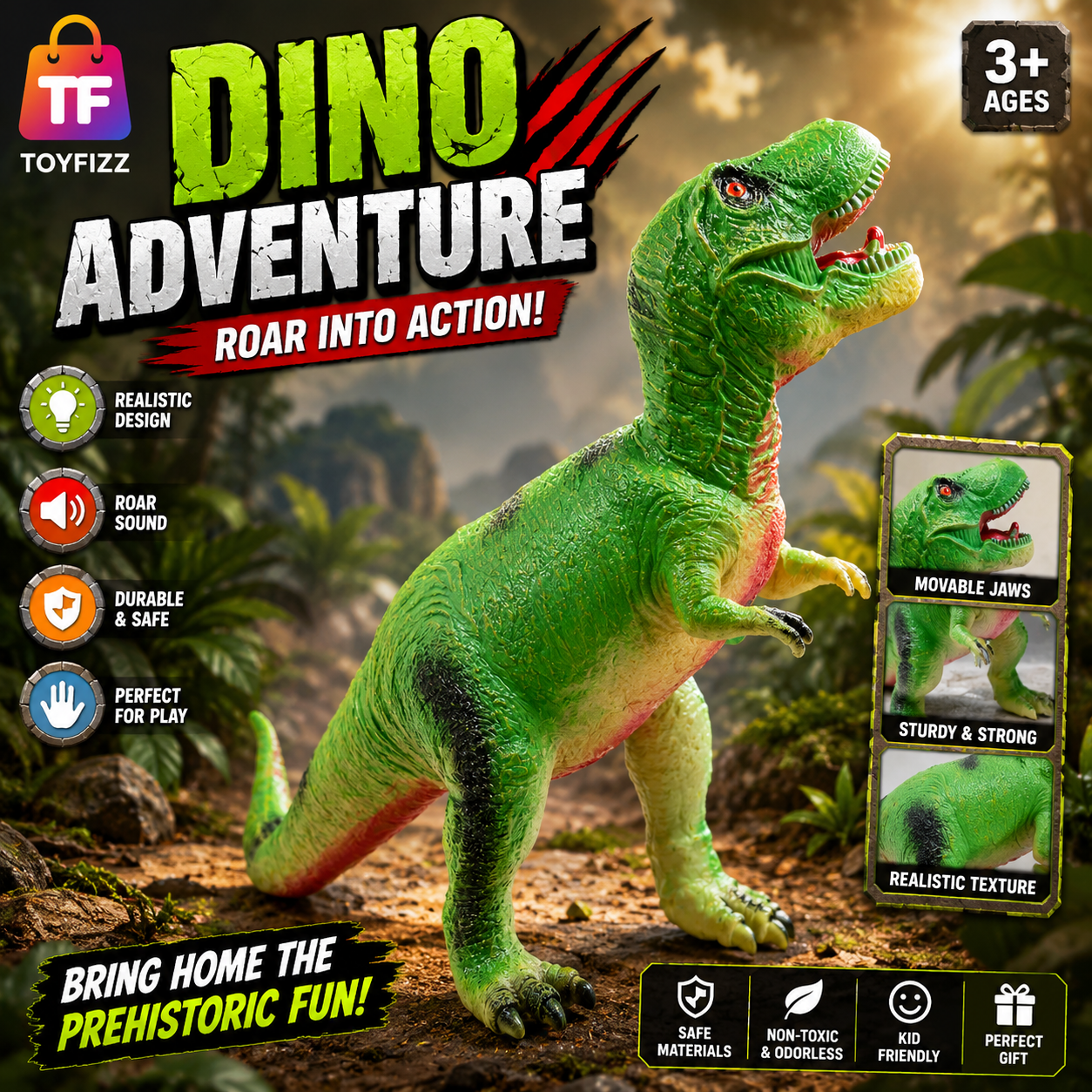 T-Rex Dinosaur Figure with Sound for Kids
