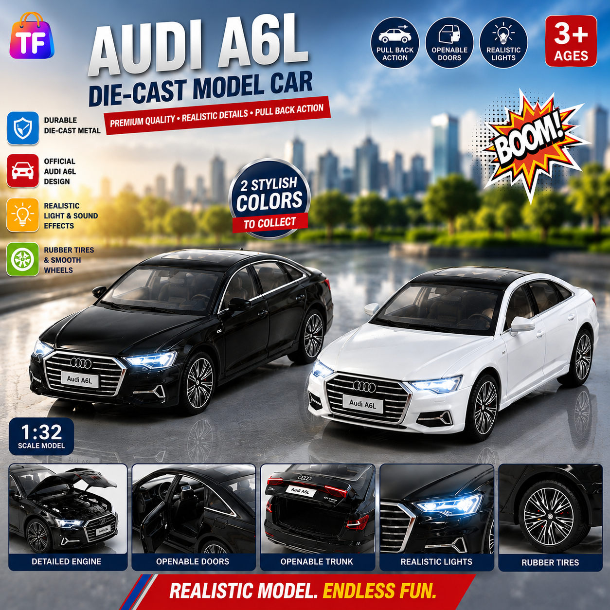 1:24 Audi Musical Toy Car