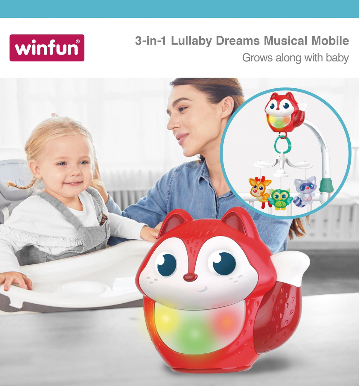 WinFun 3-in-1 Lullaby Dreams Musical Mobile