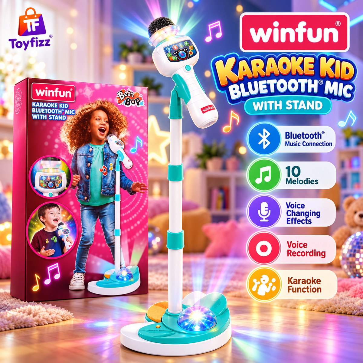 WinFun Kids Karaoke Microphone with Stand