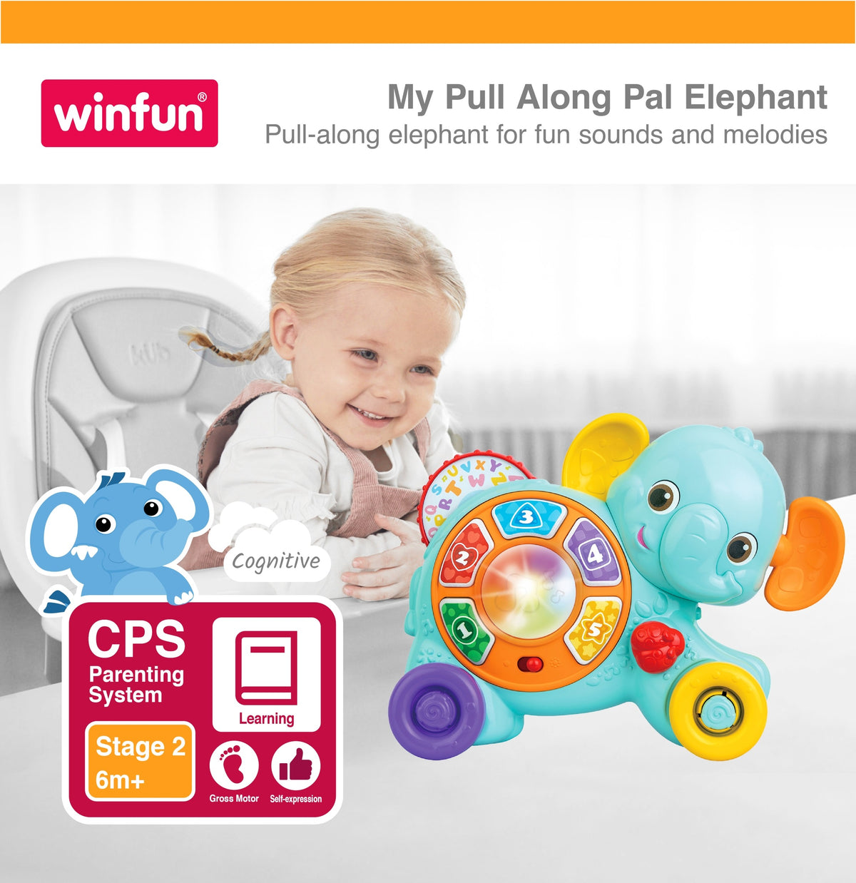 WinFun Pull Along Pal Elephant