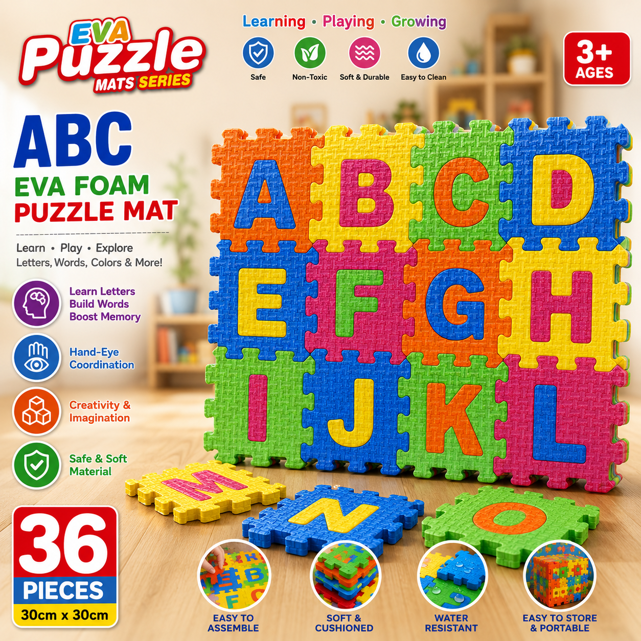 ABC EVA Foam Puzzle Mat 36 Pieces