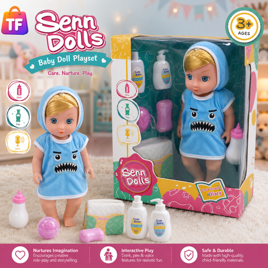 Baby Doll with Accessories - 14 Inch - Age 3+