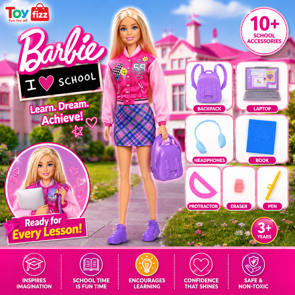 Barbie Back-to-School Fashion Doll with Accessories