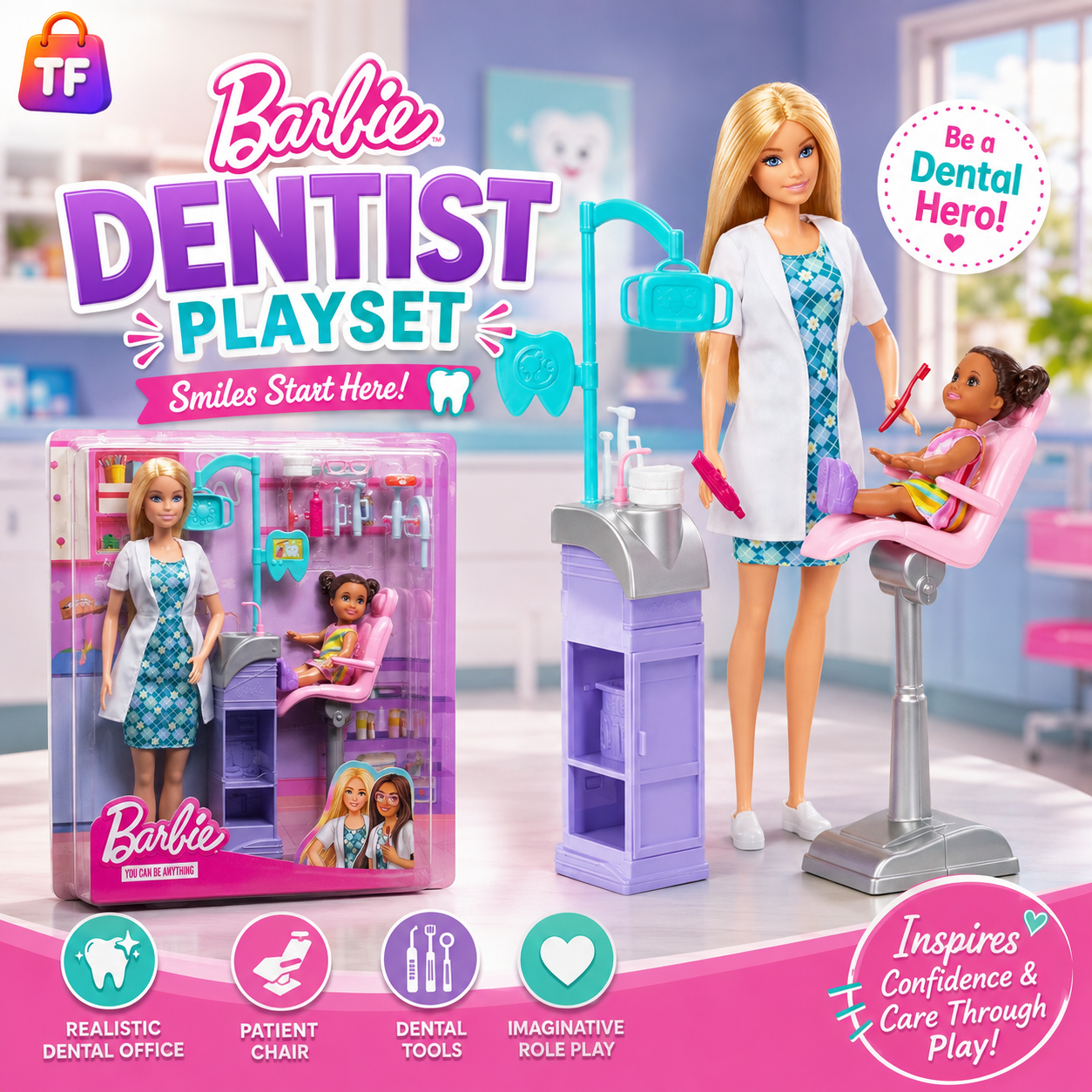 Barbie Dentist Career Doll Playset